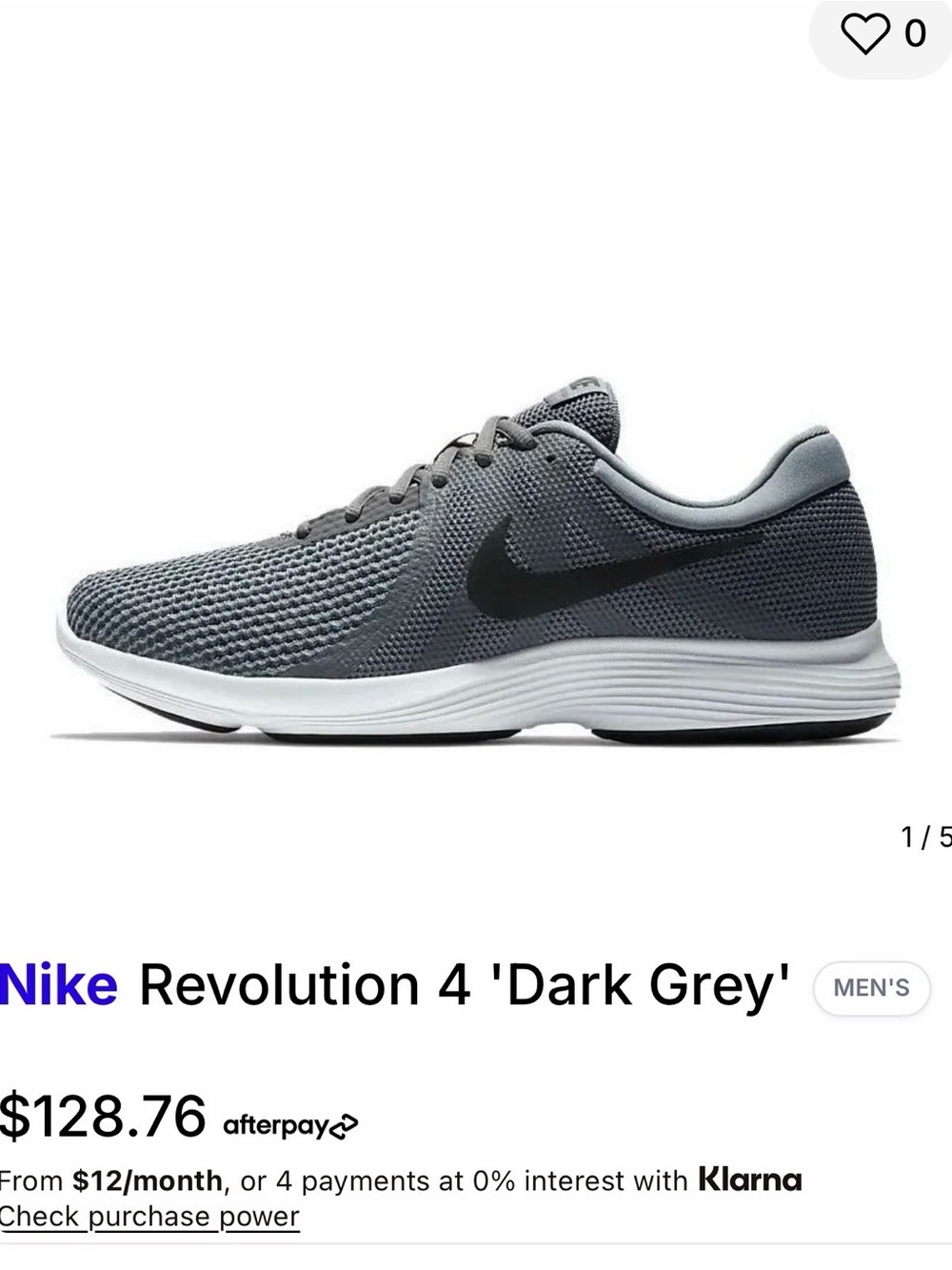 Nike Men’s Running Shoe - Grey with Black Swoosh